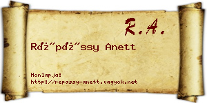 Répássy Anett névjegykártya