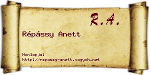 Répássy Anett névjegykártya